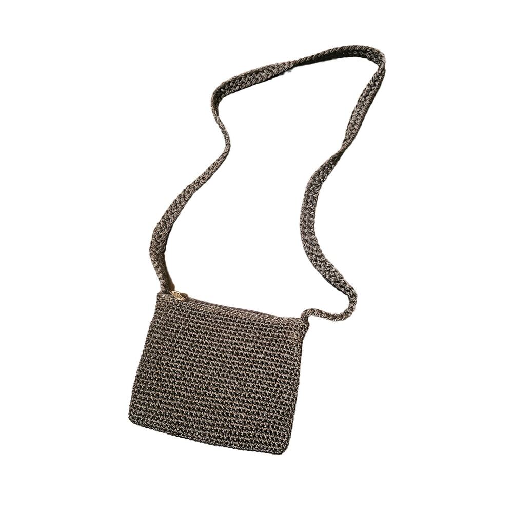 The Sak Gray Crossbody Crochet Bag 7×6
